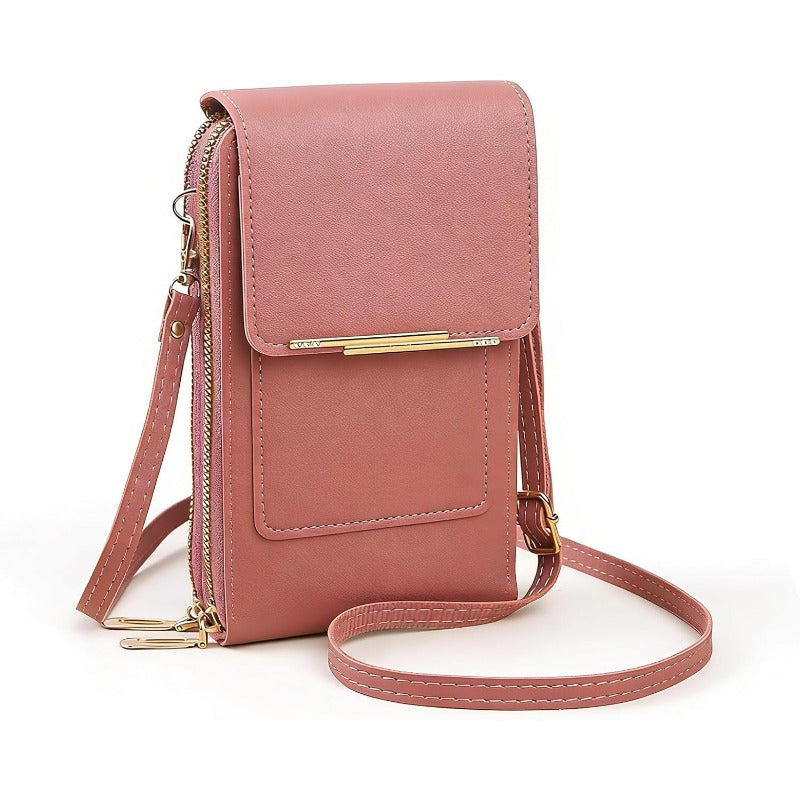 RFID Crossbody Phone Bag Anti Theft Wallet with Clear Touch Window