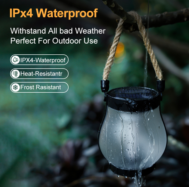 Rechargeable Lantern USB Portable Flame Effect Light with Rope Handle