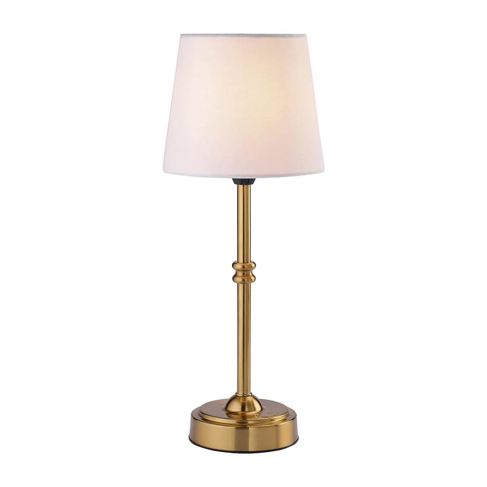 Cordless Table Lamp Fabric Shade Retro Rechargeable Dimmable for Bedside