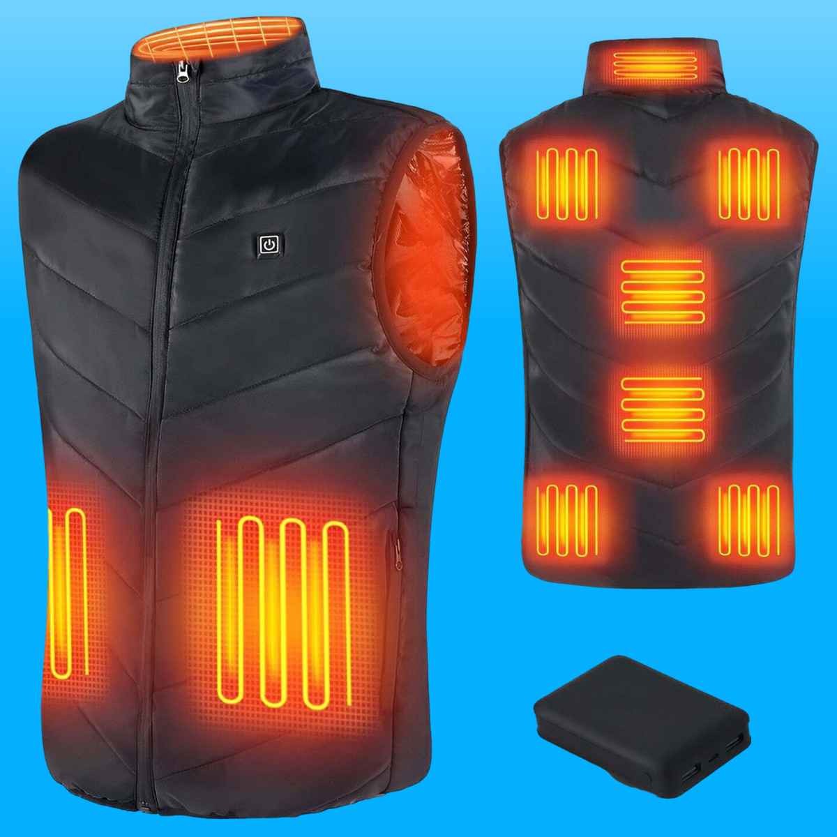 Heated Vest Unisex USB Powered with 10000mAh Battery Pack