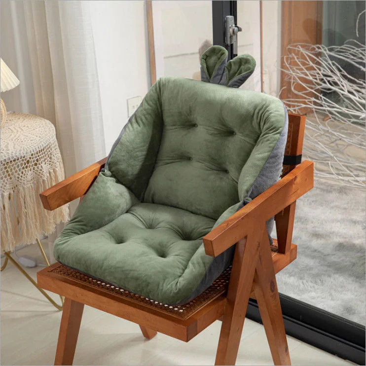 Chair Seat Cushion Velvet with Non Slip Base and Straps
