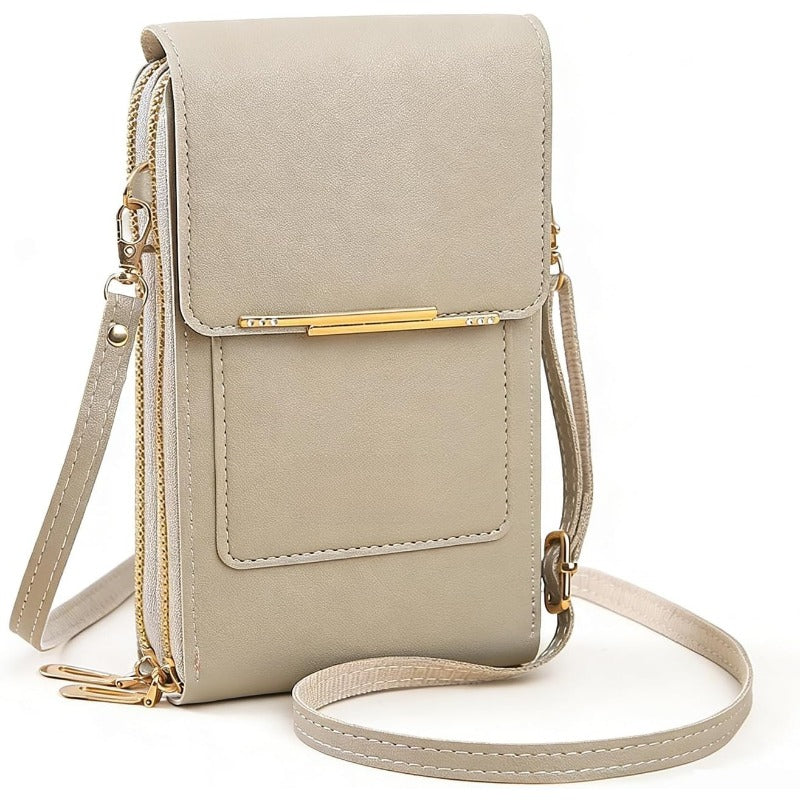 RFID Crossbody Phone Bag Anti Theft Wallet with Clear Touch Window