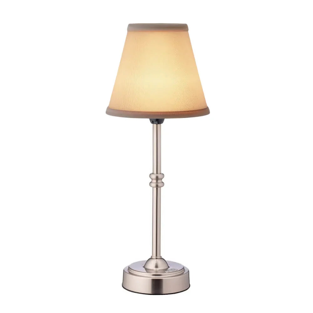 Cordless Table Lamp Fabric Shade Retro Rechargeable Dimmable for Bedside