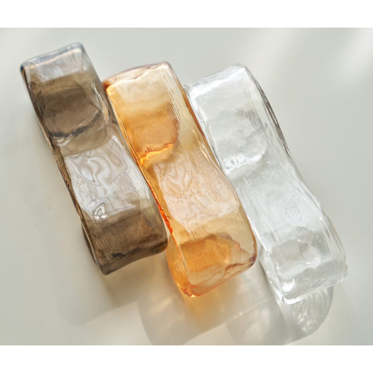 Sculptural Ice Glass Ceiling Light Hand Crafted Faceted Shades Foyer