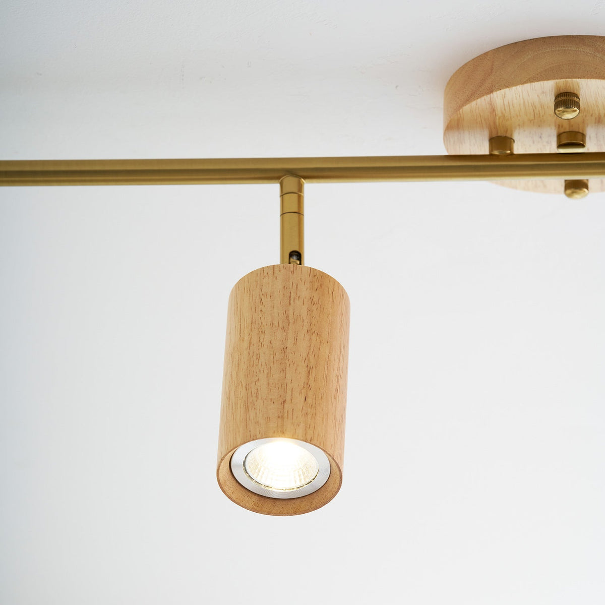 Adjustable Spotlight Bar Ash Wood Ceiling or Wall Mount Art Lighting