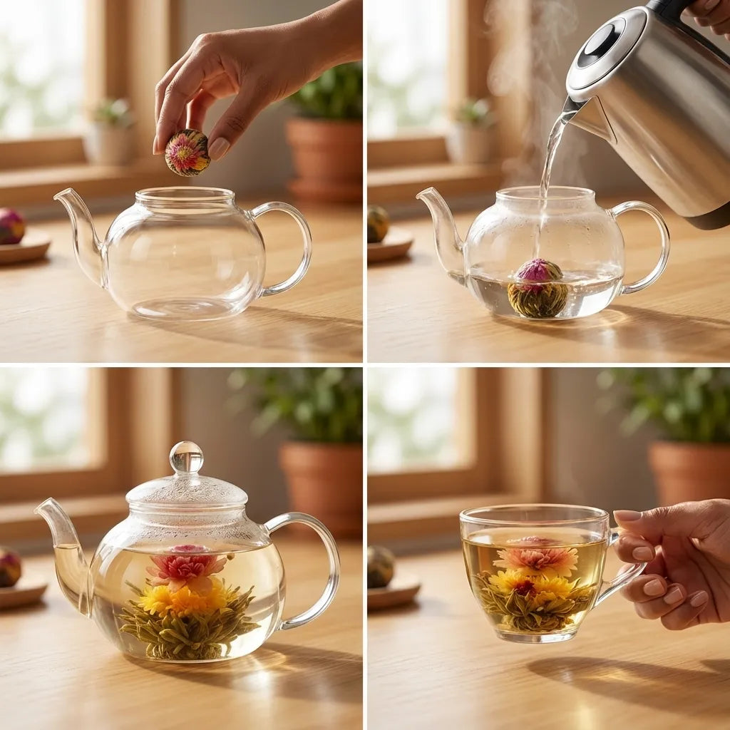 Blooming Tea Balls Pu-erh with Dried Flowers 18 Piece Gift Box
