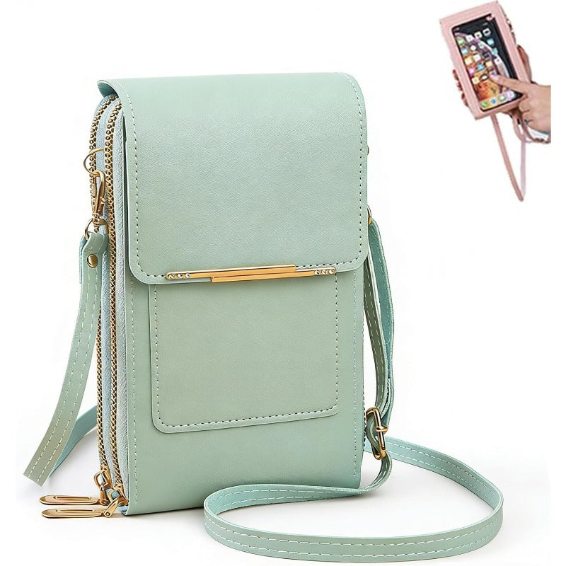 RFID Crossbody Phone Bag Anti Theft Wallet with Clear Touch Window