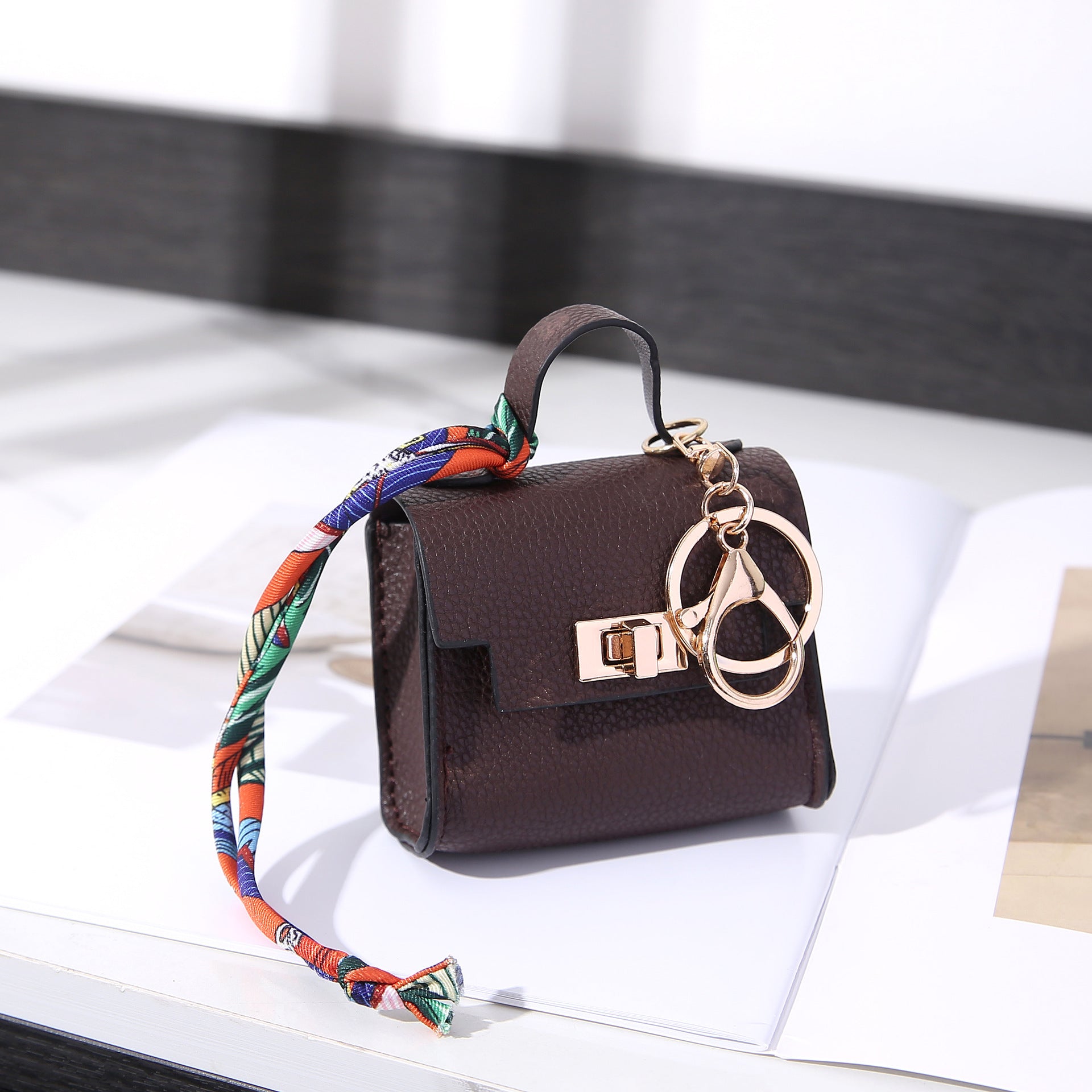 Mini Purse Keychain Bag Charm with Twist Lock Pouch