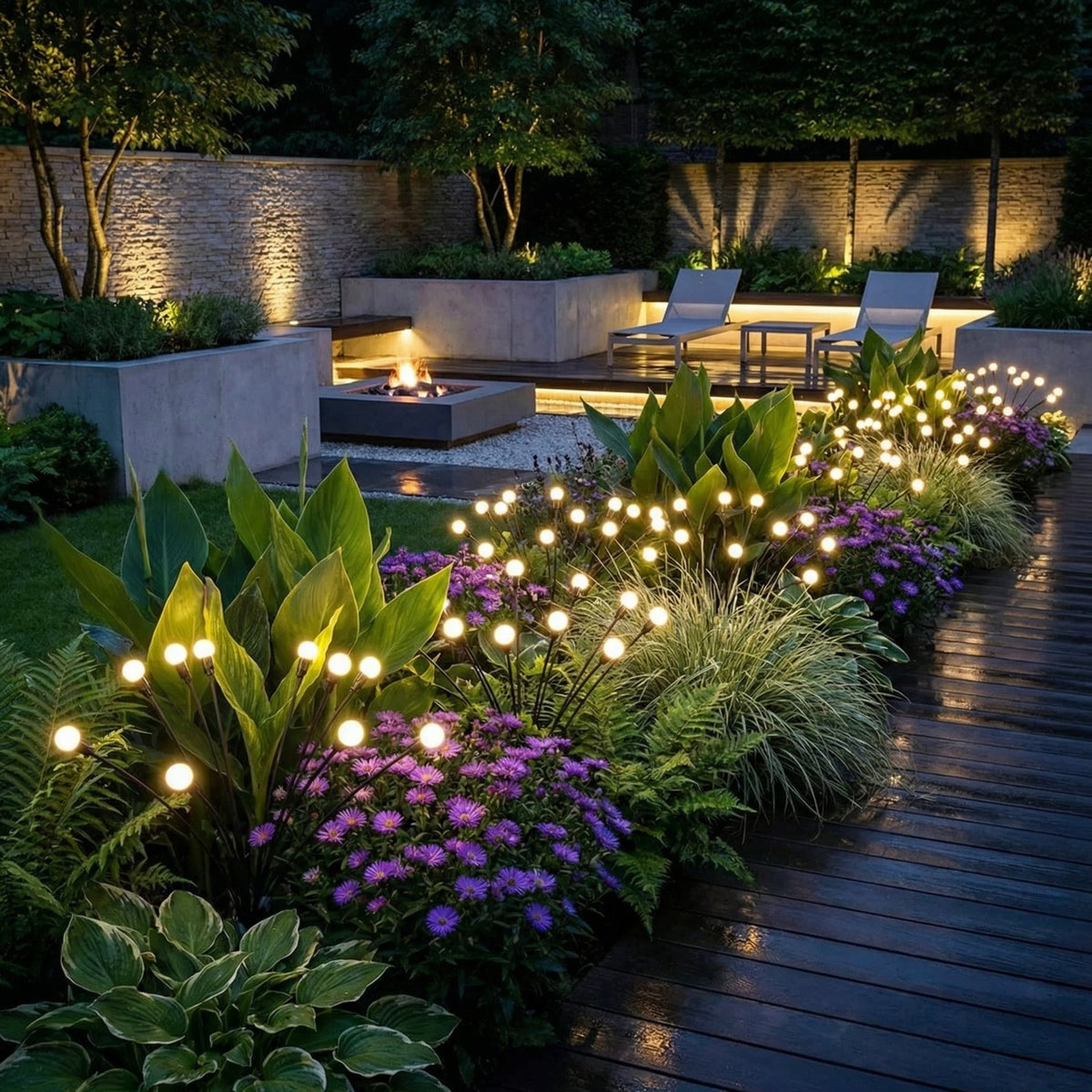 Solar Garden Lights Outdoor Swaying Stake Lights Waterproof for Pathway