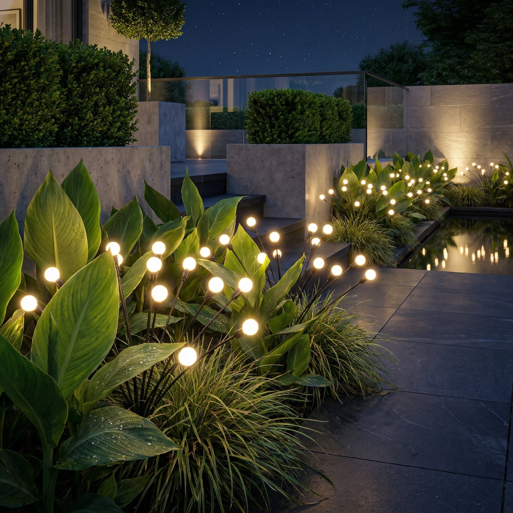 Solar Garden Lights Outdoor Swaying Stake Lights Waterproof for Pathway