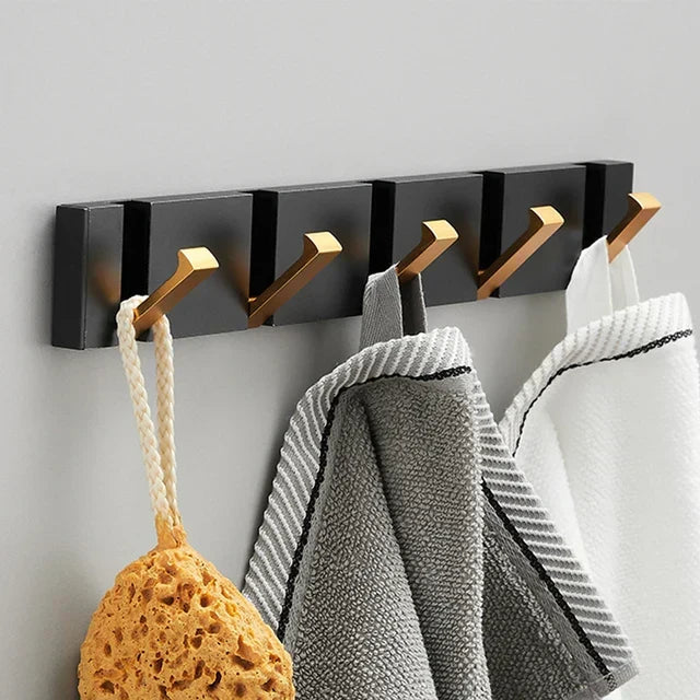 Fold Down Wall Hook Rack Stainless Steel for Coats and Towels