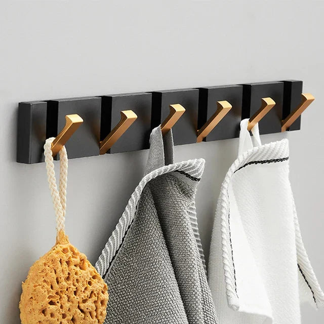 Fold Down Wall Hook Rack Stainless Steel for Coats and Towels