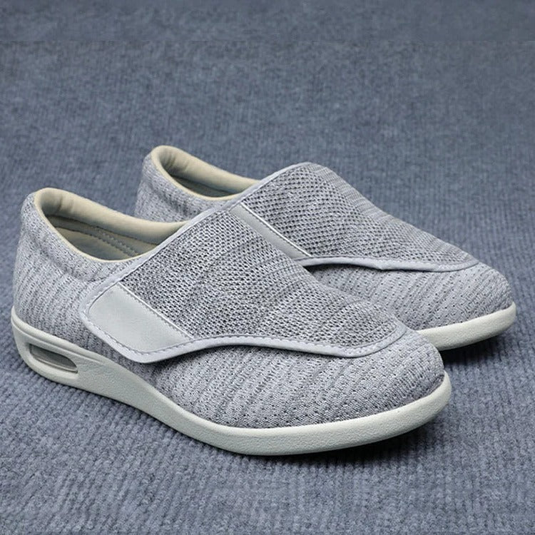 Womens Wide Fit Walking Shoes Adjustable Straps Mesh Upper
