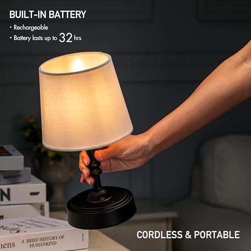 Cordless Table Lamp USB Rechargeable Dimmable for Bedroom and Office Desk
