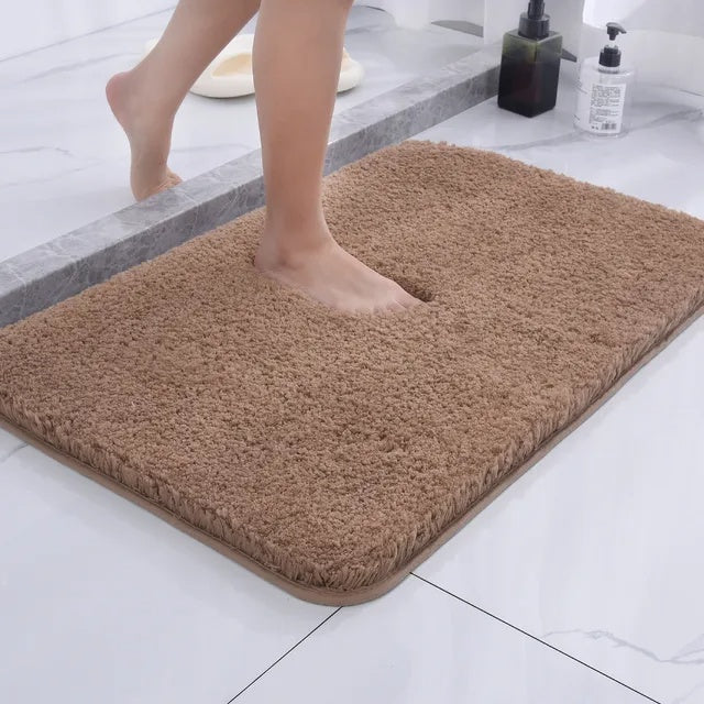 Shaggy Bath Rug Plush Microfiber with Rubber Backing