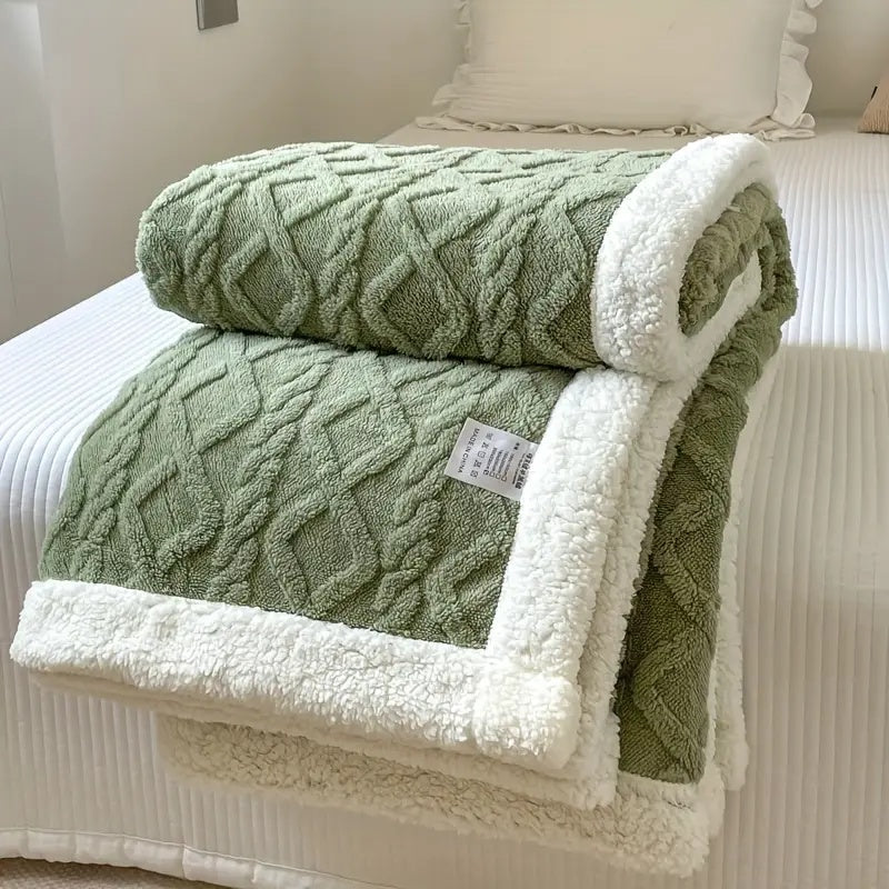 Sherpa Throw Blanket Fleece Reversible for Couch and Bed