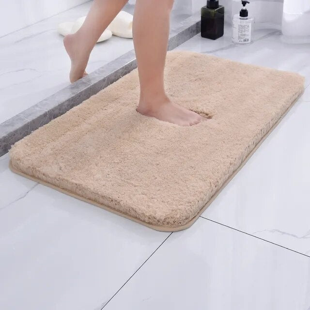 Shaggy Bath Rug Plush Microfiber with Rubber Backing
