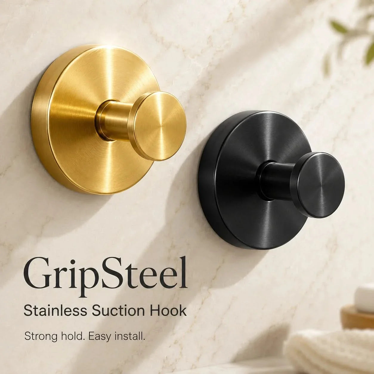 Suction Cup Towel Hook No-Drill Stainless Steel