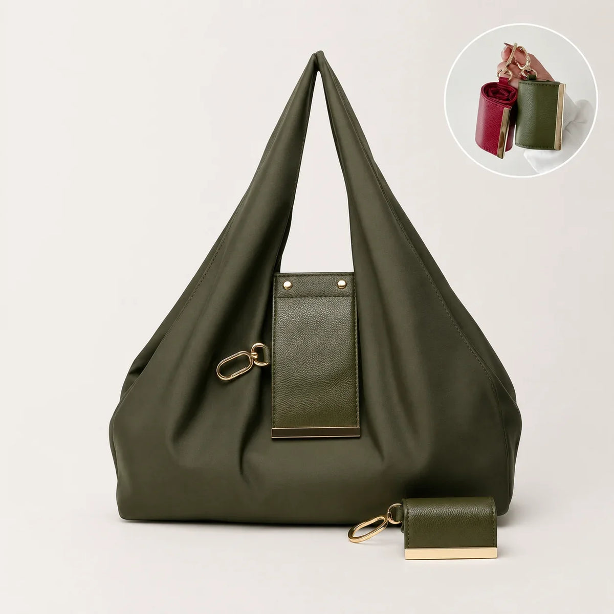 Foldable Tote Bag Keychain Reusable Shopping Bag