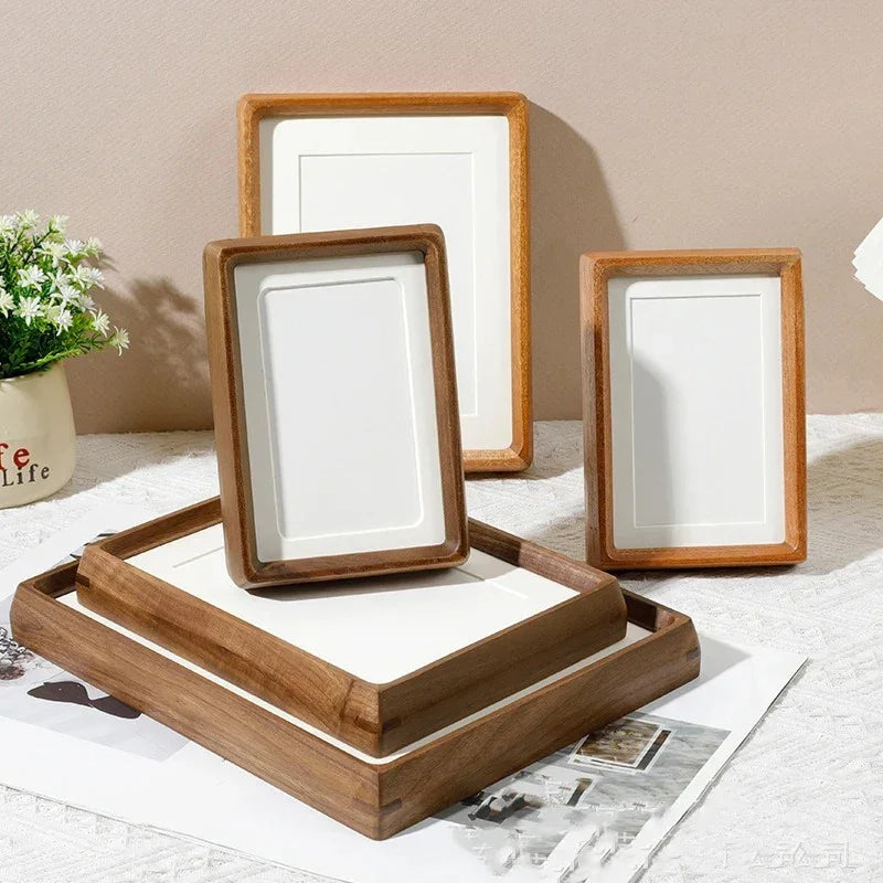 Wood Picture Frame with Acrylic Front and Bamboo Backing