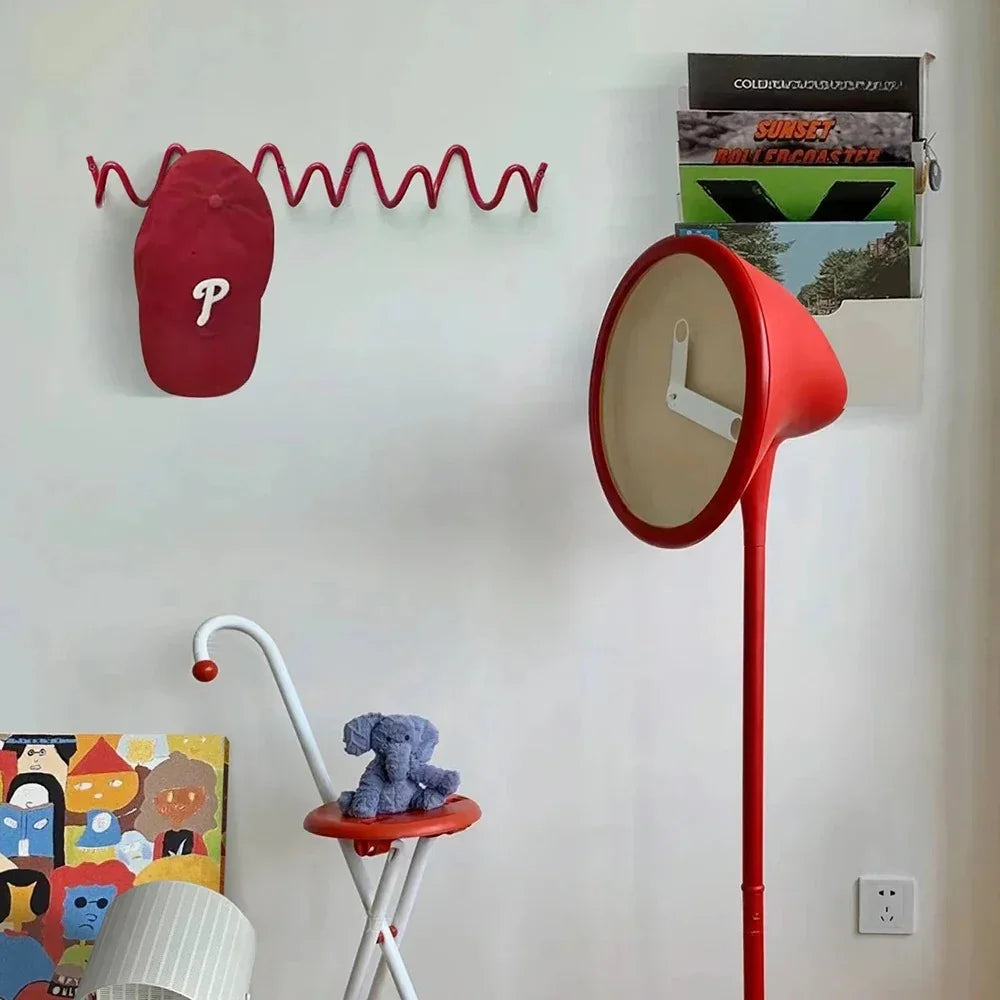 Squiggle Wall Hook Rack in Wrought Iron for Coats and Towels