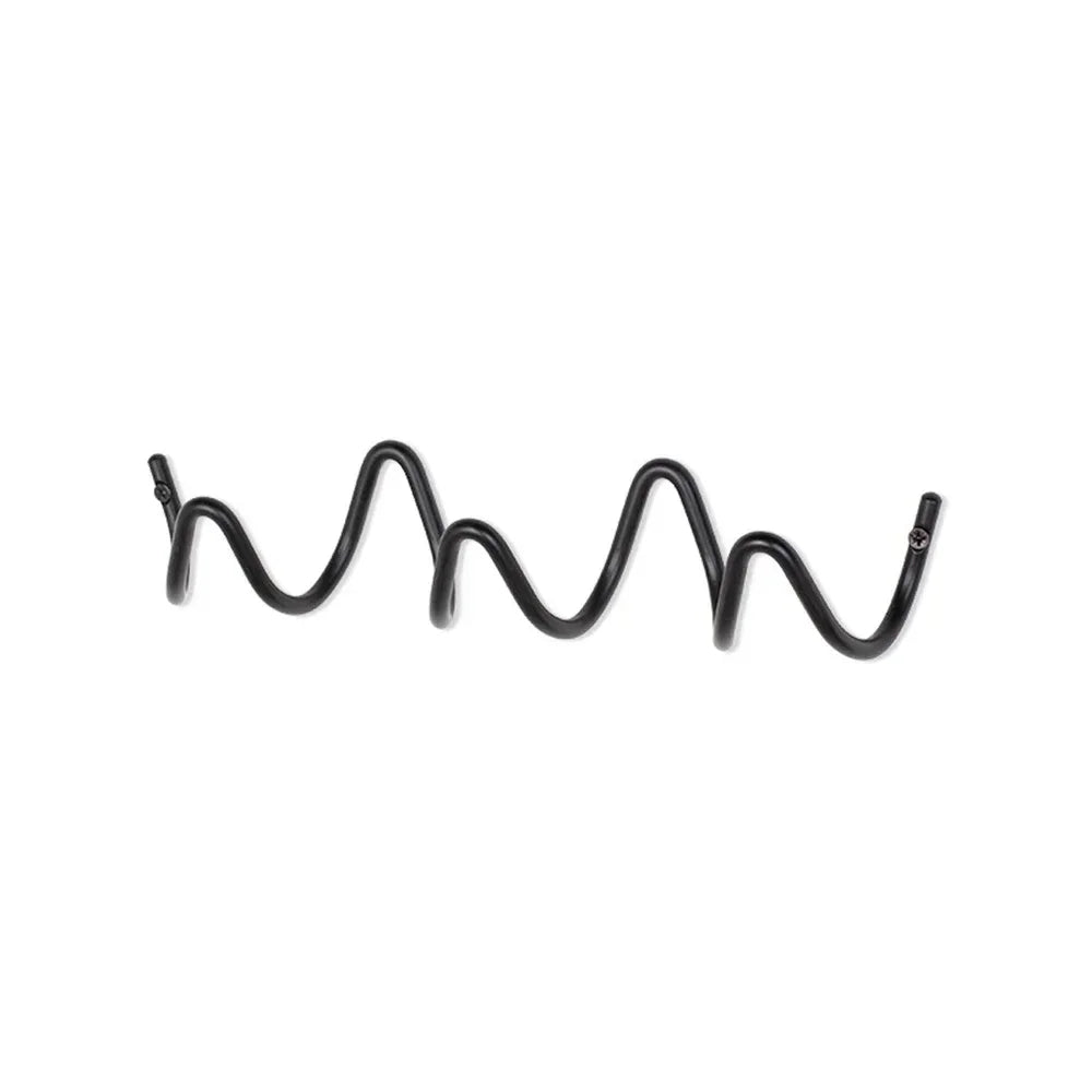 Squiggle Wall Hook Rack in Wrought Iron for Coats and Towels