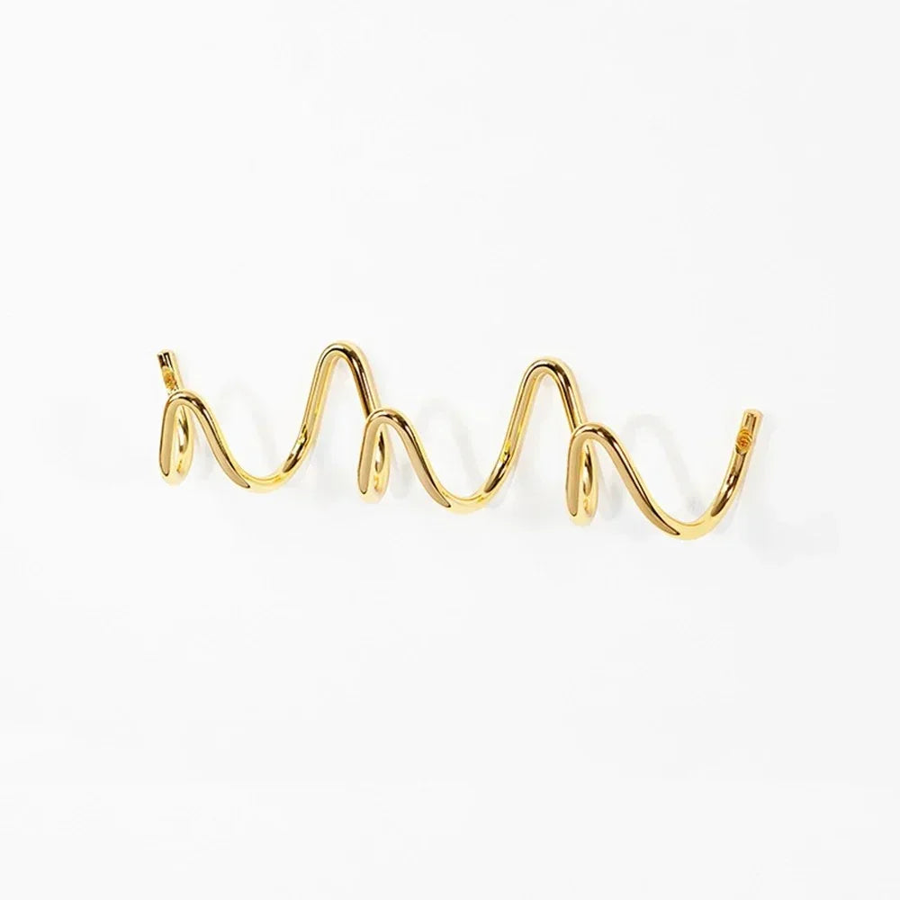 Squiggle Wall Hook Rack in Wrought Iron for Coats and Towels