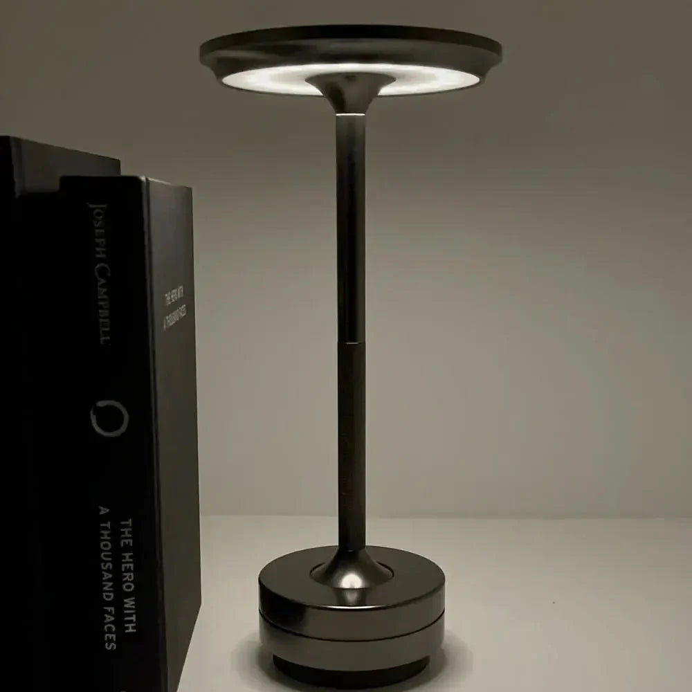 Cordless Table Lamp Rechargeable Dimmable Aluminum for Bedside and Patio