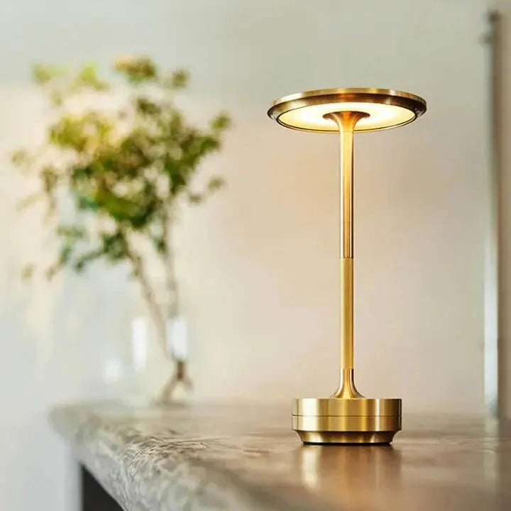 Cordless Table Lamp Rechargeable Dimmable Aluminum for Bedside and Patio