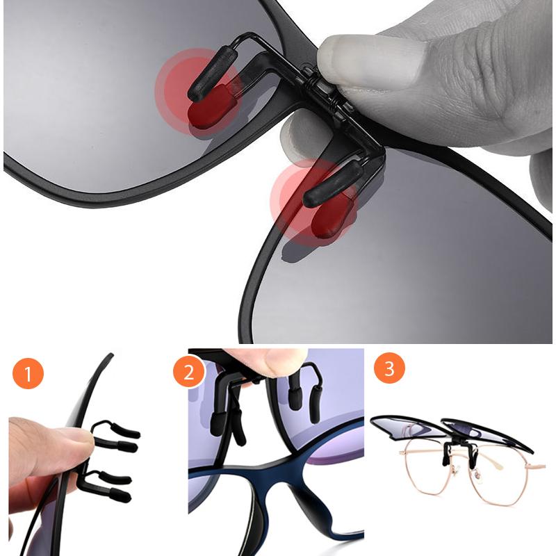 Polarized Clip On Sunglasses Flip Up Lenses for Prescription Glasses