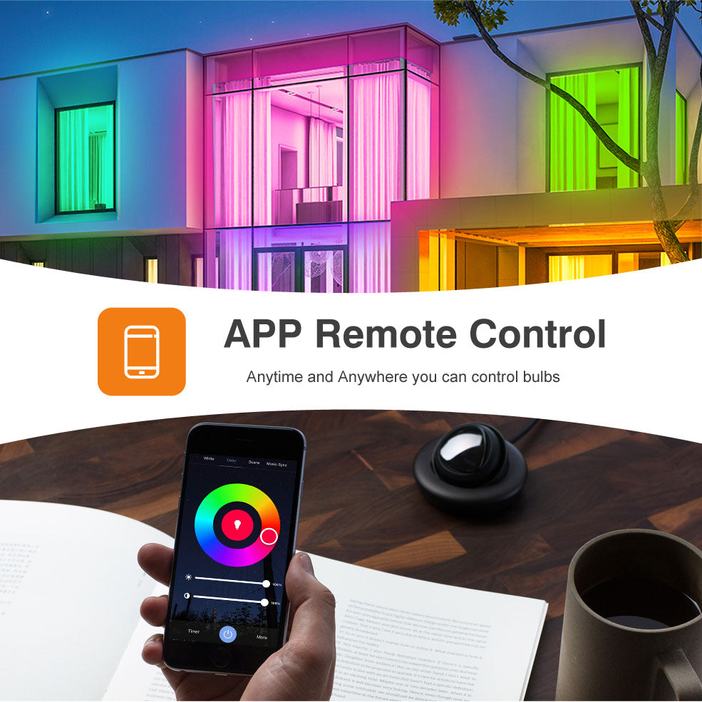 Smart LED Bulb RGB Color Changing WiFi Dimmable Works with Alexa and Google