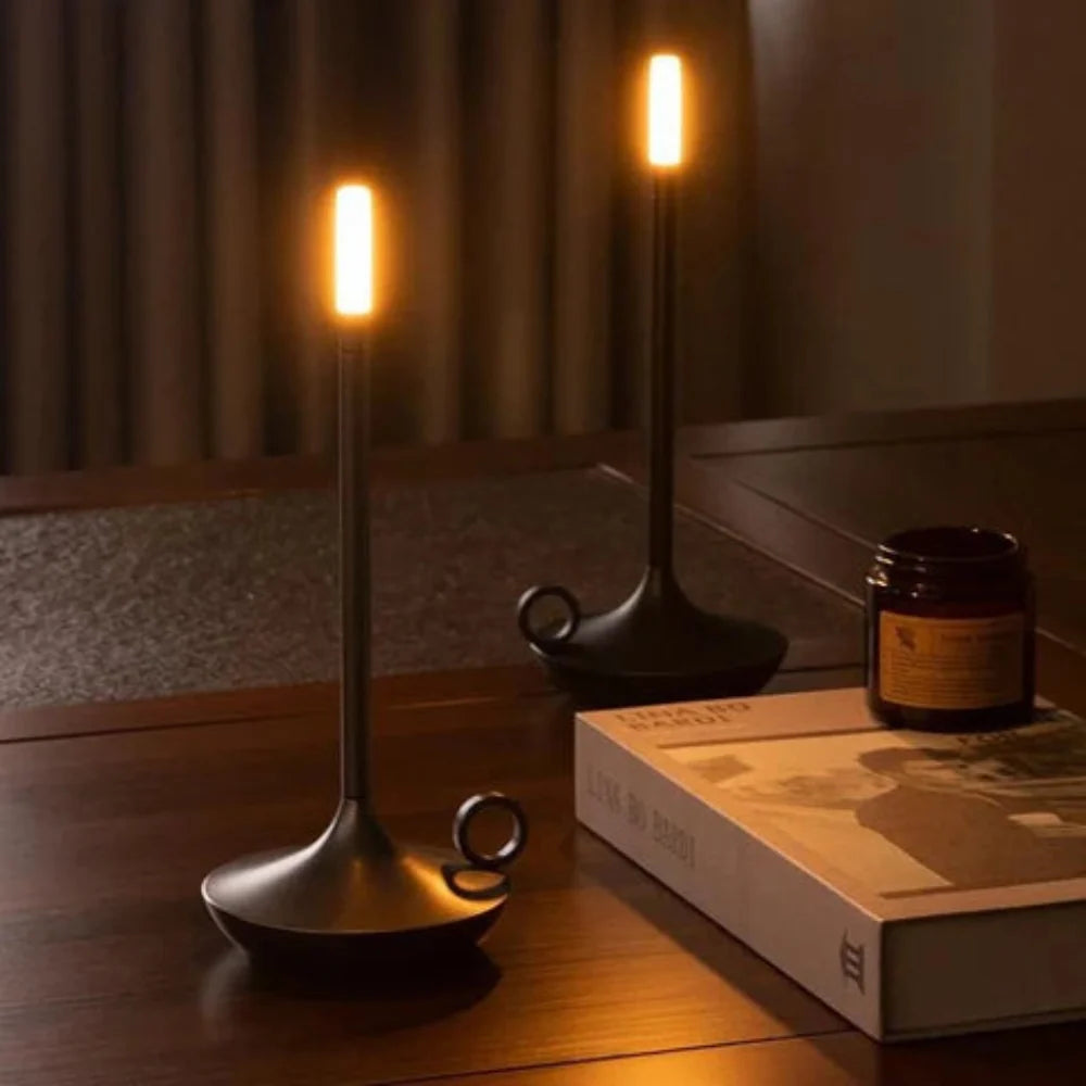 Portable Candle Lantern Metal Flameless Light for Camping and Backyard