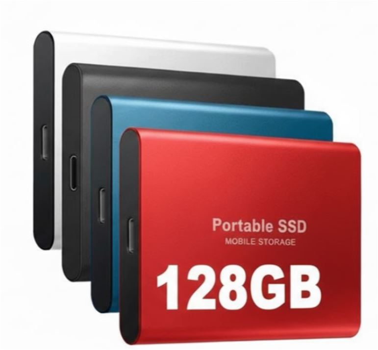 External SSD 128GB USB C Portable Drive Fast Transfer for Laptop and Phone