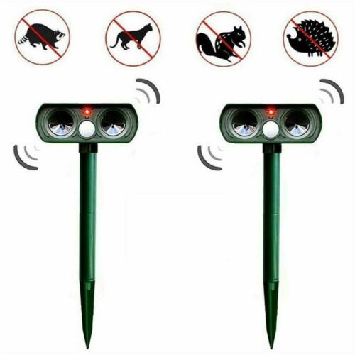 Solar Ultrasonic Motion Sensor Garden Stake Weatherproof