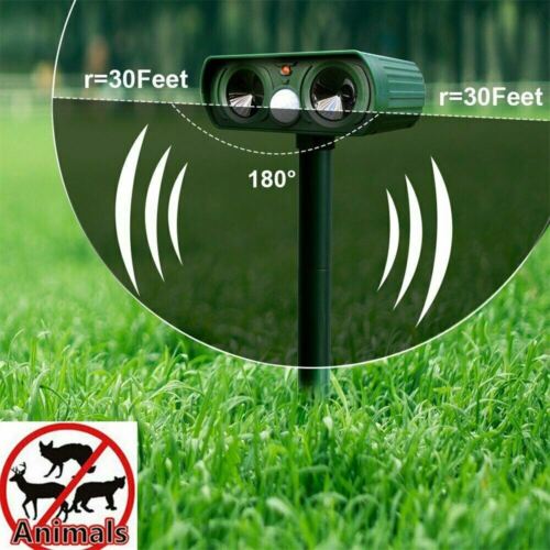 Solar Ultrasonic Motion Sensor Garden Stake Weatherproof