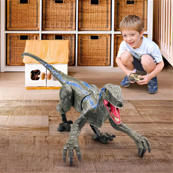 Remote Control Dinosaur Toy Velociraptor with Lights and Sounds