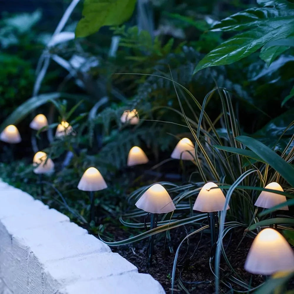 Solar Mushroom Garden Lights Outdoor Waterproof Stake Path Lights for Yard