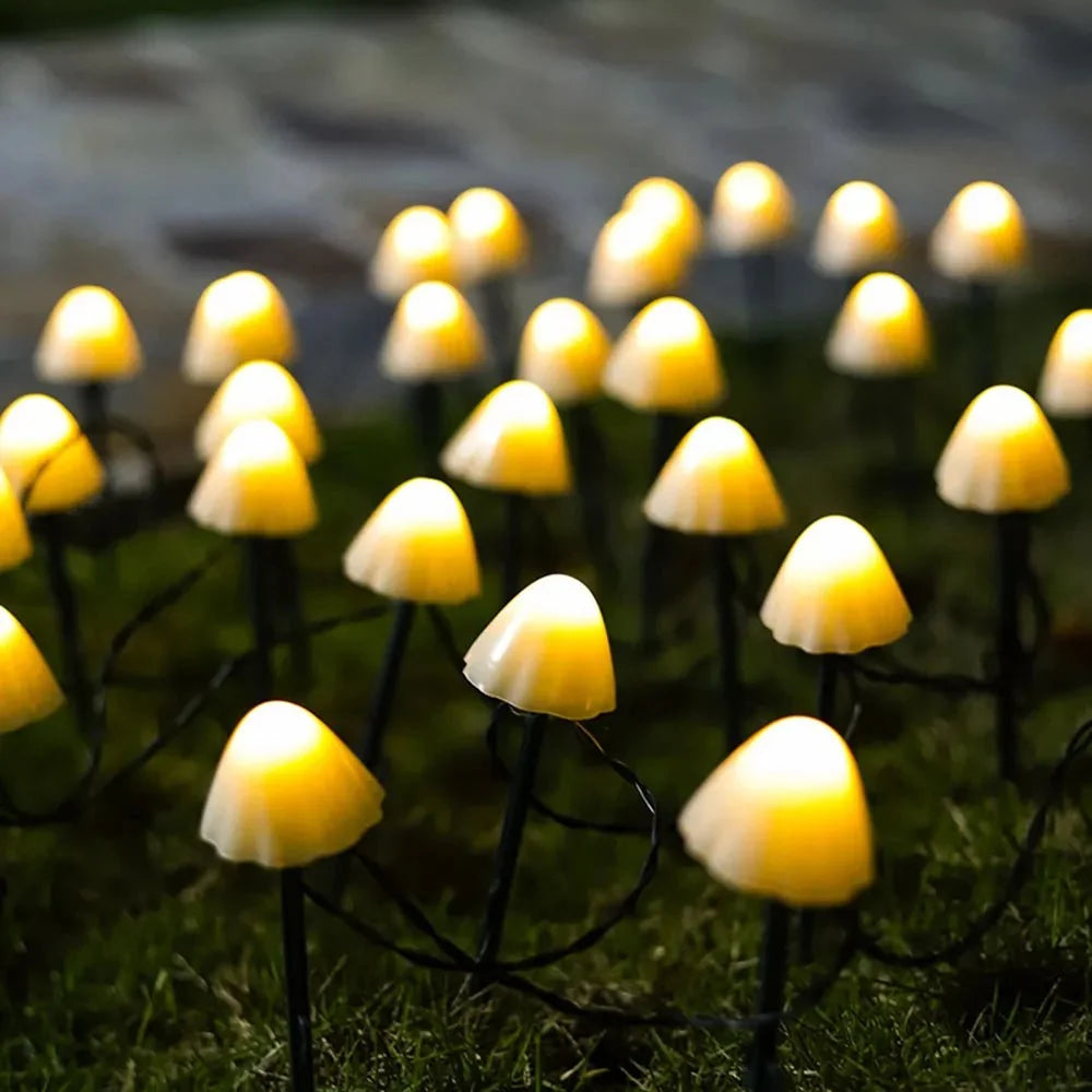 Solar Mushroom Garden Lights Outdoor Waterproof Stake Path Lights for Yard
