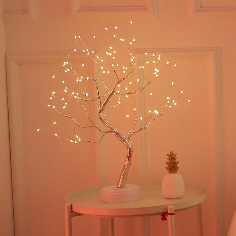 Tree Lamp LED Copper Wire Branch Night Light for Bedside Table and Shelf