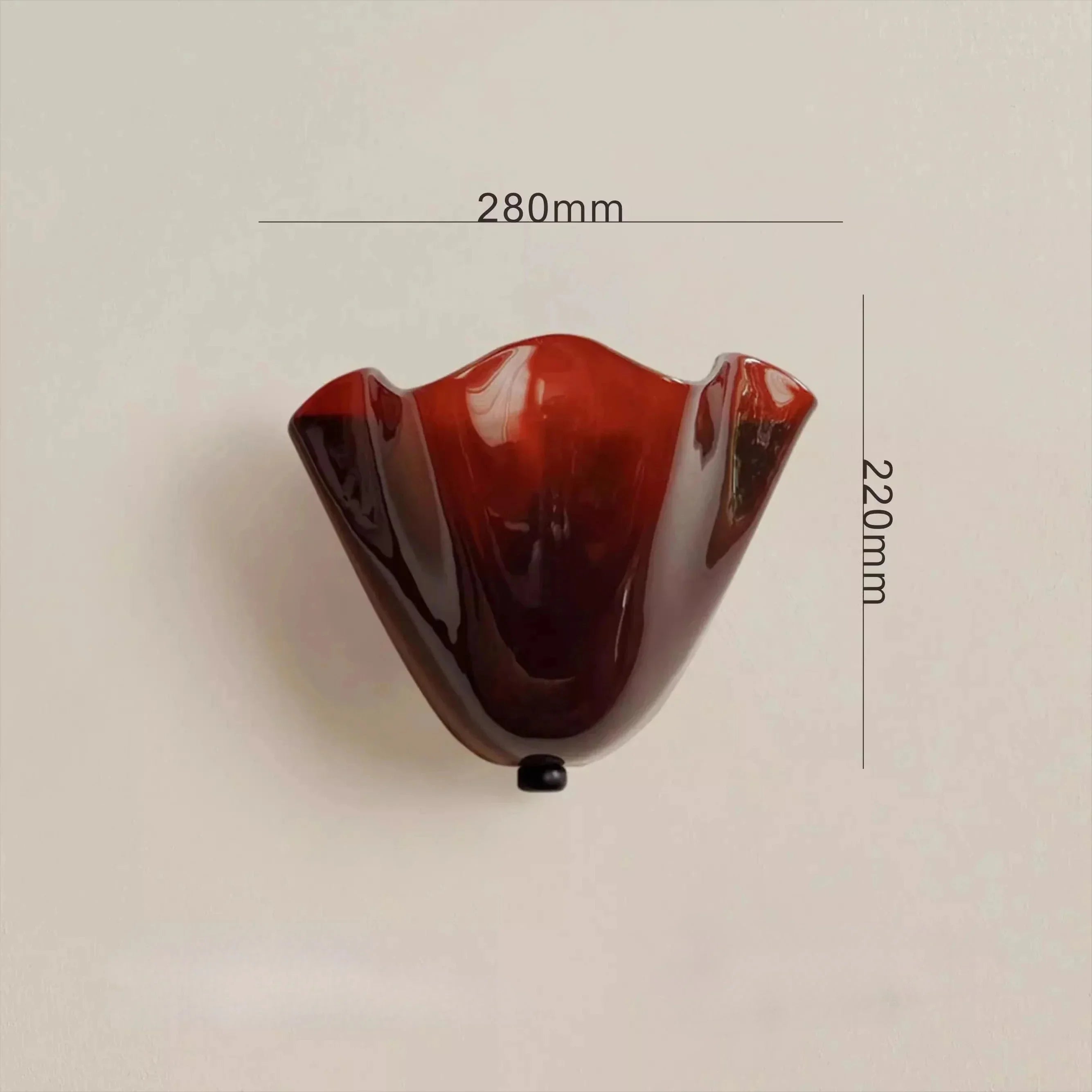 Colored Glass Wall Sconce Ruffled Shade Bedside