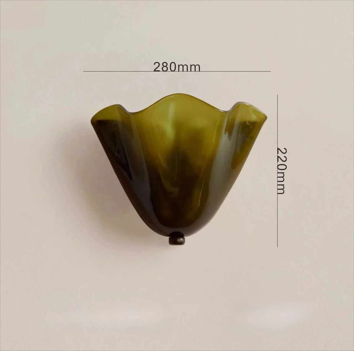 Colored Glass Wall Sconce Ruffled Shade Bedside