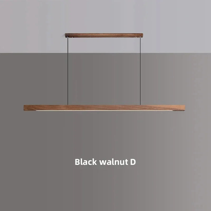 Linear Wood Pendant Light LED for Kitchen Island and Dining Table