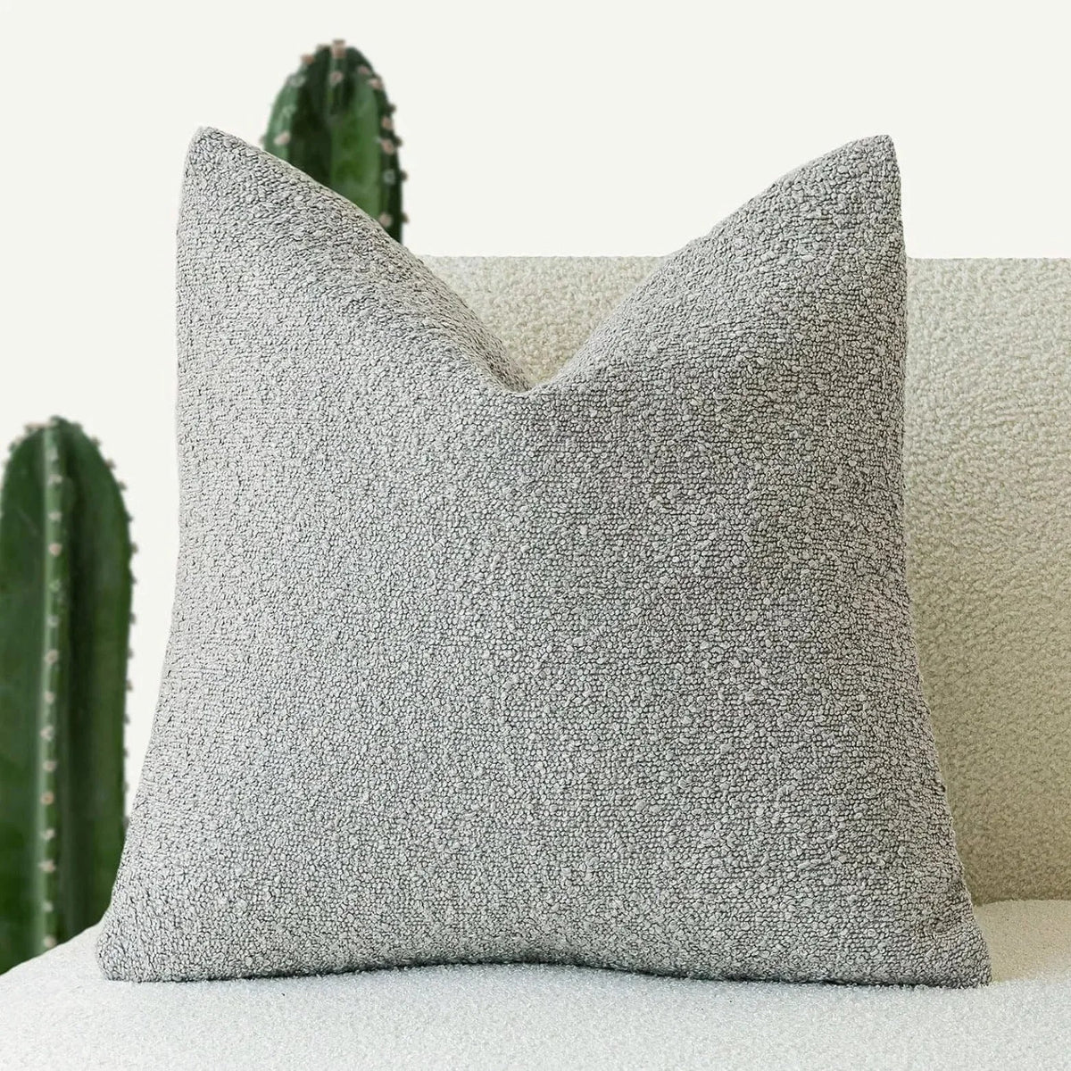 Boucle Throw Pillow Cover with Nubby Loop Texture