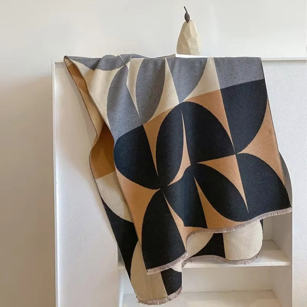 Reversible Poncho Scarf Microfiber Oversized Wrap