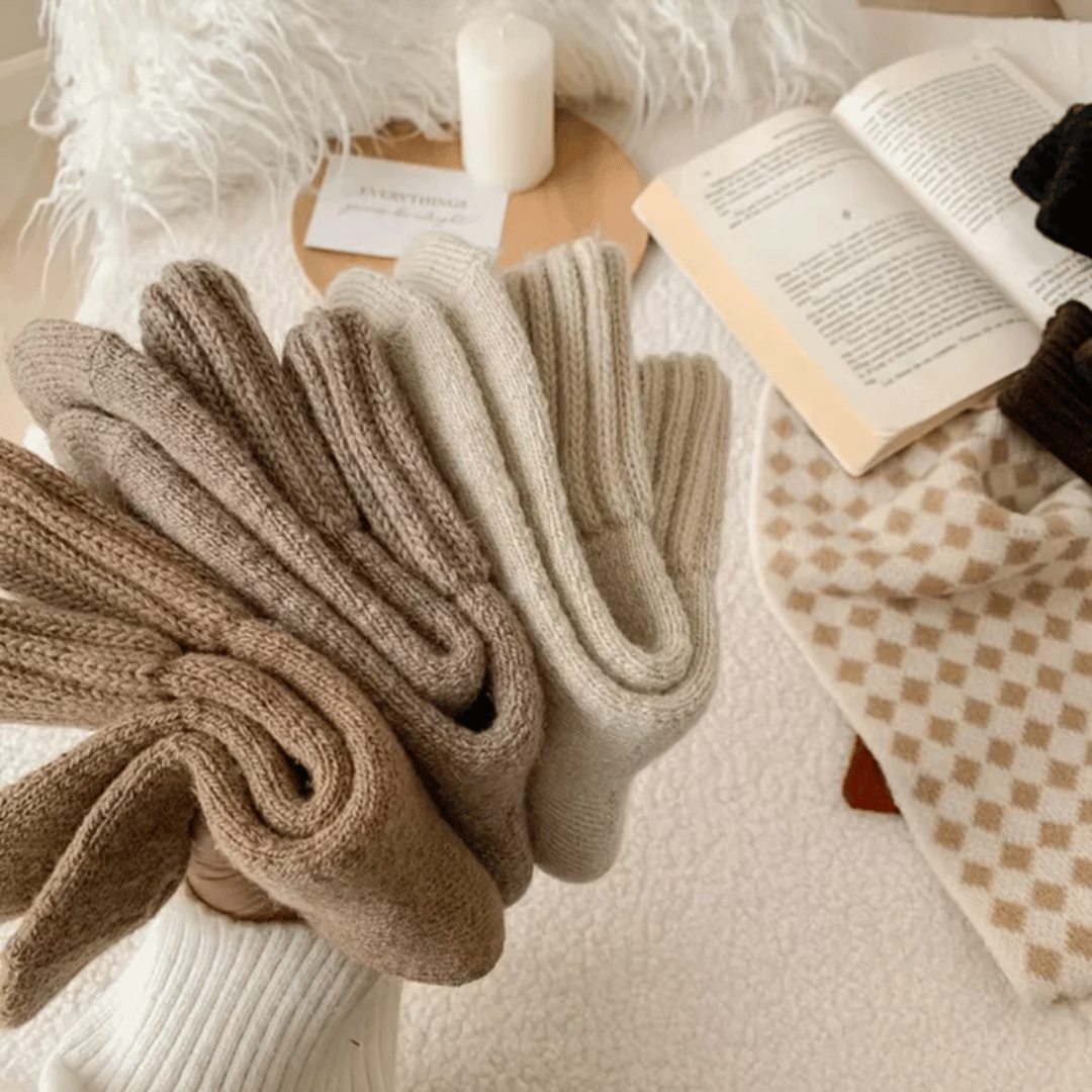Knitted Winter Socks 5 Pairs Womens Thick Soft