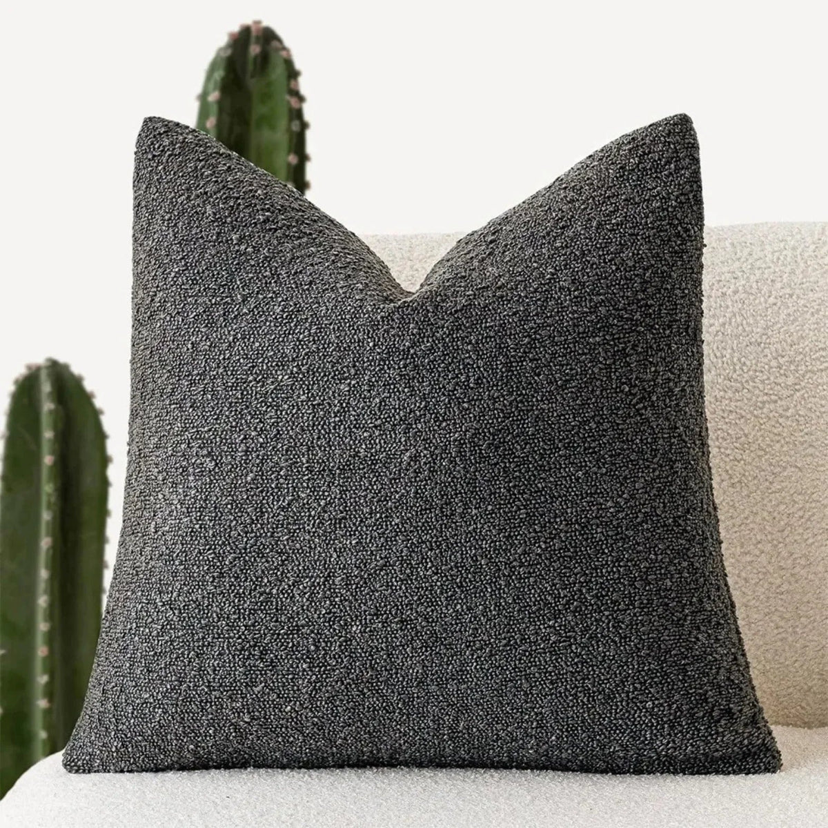 Boucle Throw Pillow Cover with Nubby Loop Texture