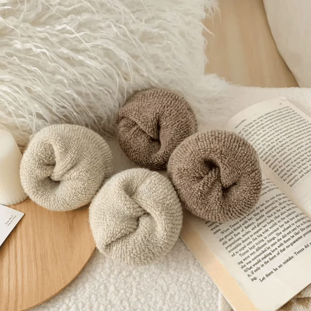 Knitted Winter Socks 5 Pairs Womens Thick Soft