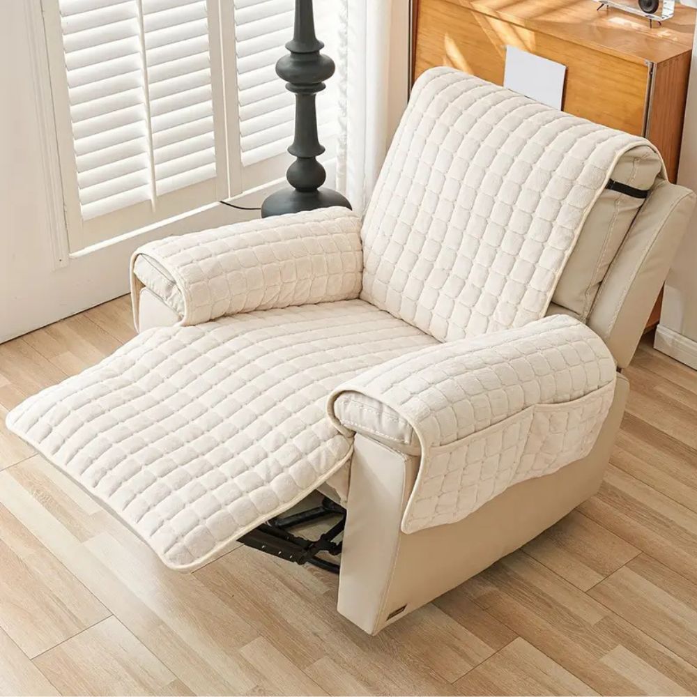 Recliner Cover Quilted with Side Storage Pocket