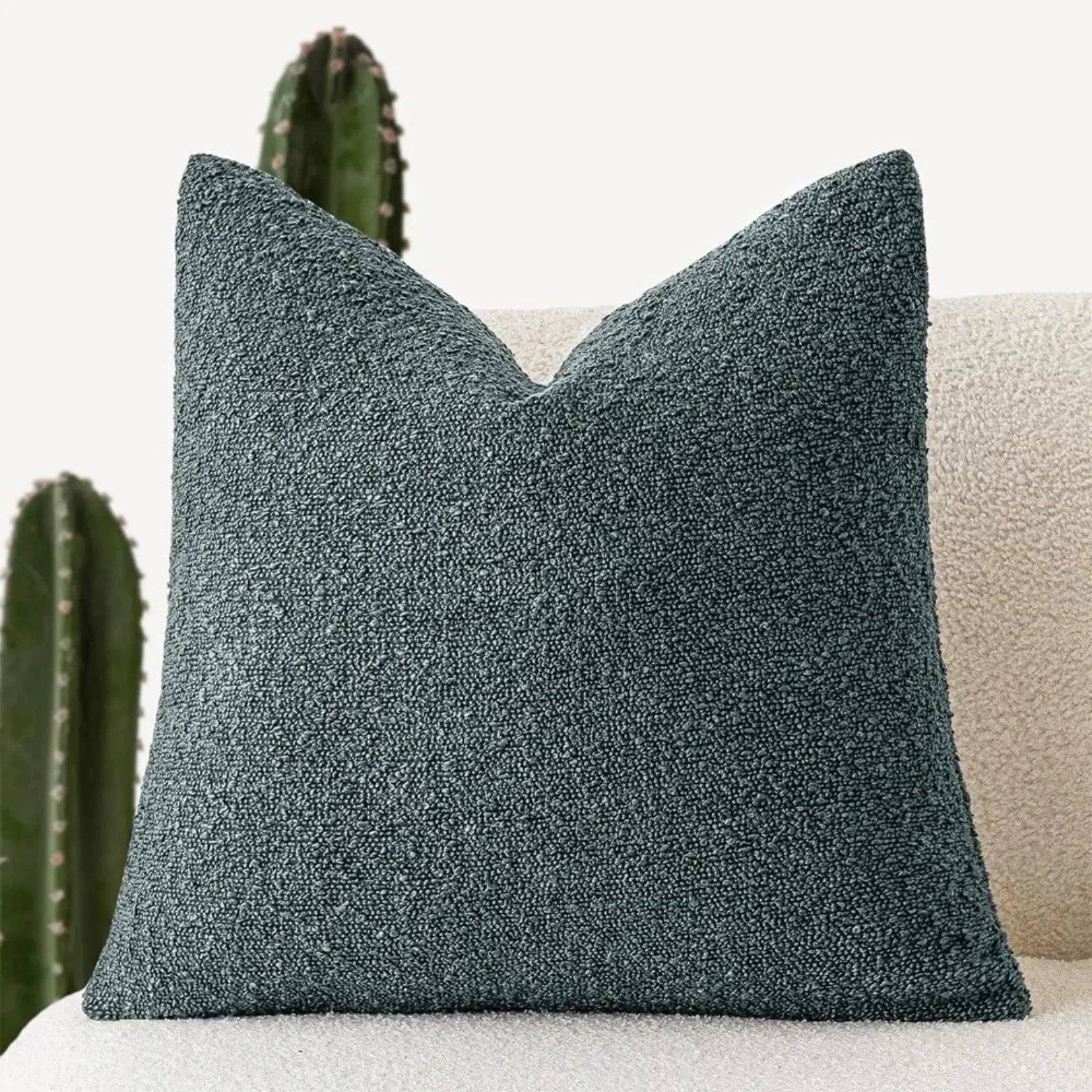 Boucle Throw Pillow Cover with Nubby Loop Texture