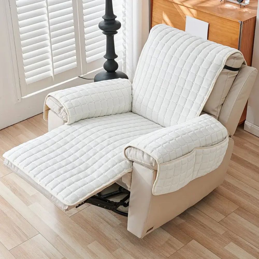 Recliner Cover Quilted with Side Storage Pocket